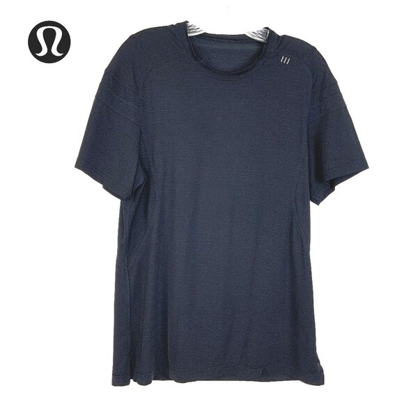 lululemon athletica Other - Lululemon Men's Medium Black Striped Crew Neck Short Sleeve Athletic T-Shirt